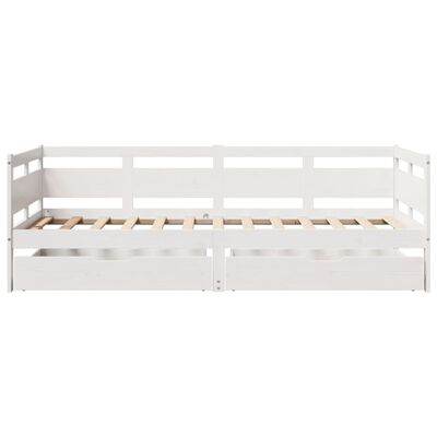 vidaXL Daybed with Drawers without Mattress White 80x200 cm Solid Wood