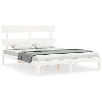 vidaXL Bed Frame without Mattress White 160x200 cm Solid Wood Pine