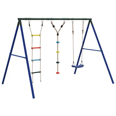 vidaXL Outdoor Swing Set with Swing, Ladder, Disc Swing