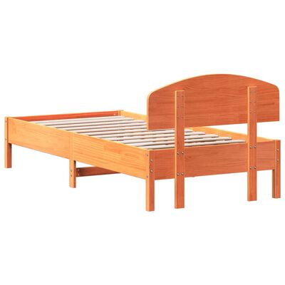 vidaXL Bed Frame without Mattress Wax Brown 100x200 cm Solid Wood Pine