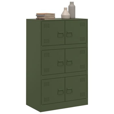 vidaXL Sideboard Olive Green 67x39x107 cm Steel