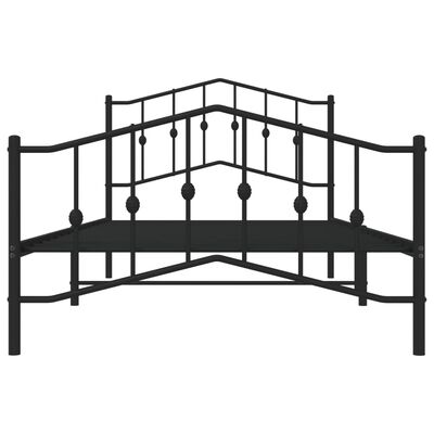 vidaXL Metal Bed Frame without Mattress with Footboard Black 100x200 cm