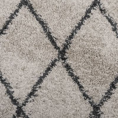 vidaXL Shaggy Rug PAMPLONA High Pile Modern Beige and Anthracite 140x200 cm