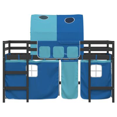 vidaXL Kids' Loft Bed with Tunnel without Mattress Blue 90x200 cm