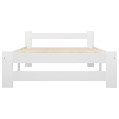 vidaXL Bed Frame without Mattress White Solid Pine Wood 100x200 cm