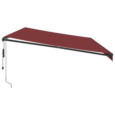 vidaXL Automatic Retractable Awning with LEDs Burgundy 600x350 cm