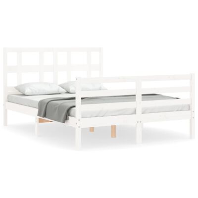 vidaXL Bed Frame without Mattress White 140x190 cm Solid Wood