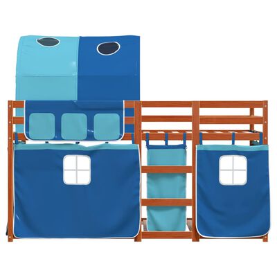 vidaXL Bunk Bed without Mattress Blue 75x190 cm Small Single Solid Wood Pine