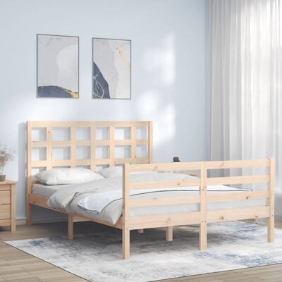 vidaXL Bed Frame without Mattress 140x190 cm Solid Wood