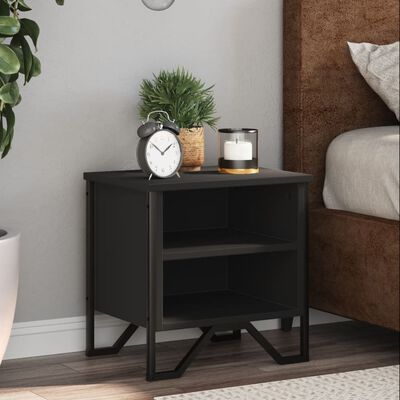 vidaXL Bedside Cabinet Black 40x30x40 cm Engineered Wood