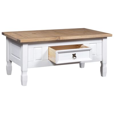 vidaXL Coffee Table Mexican Pine Corona Range White 100x55x44 cm