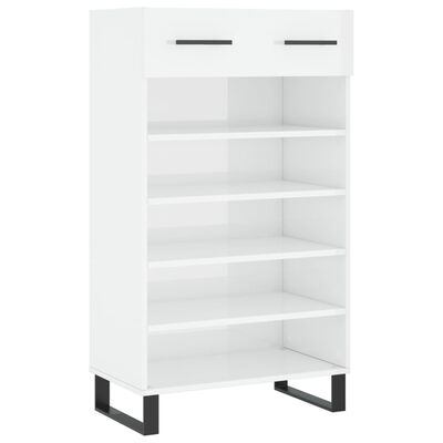 vidaXL Shoe Cabinet High Gloss White 60x35x105 cm Engineered Wood