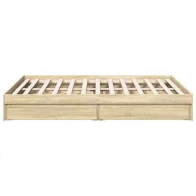 vidaXL Bed Frame with Drawers without Mattress Sonoma Oak 160x200 cm