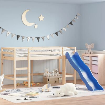 vidaXL Kids' Loft Bed without Mattress with Slide 80x200 cm