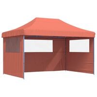 vidaXL Foldable Party Tent Pop-Up with 3 Sidewalls Terracotta