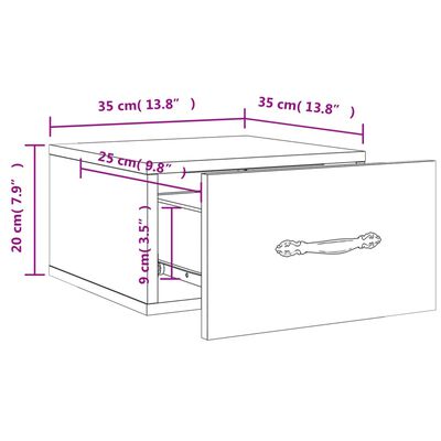 vidaXL Wall-mounted Bedside Cabinets 2 pcs Concrete Grey 35x35x20 cm