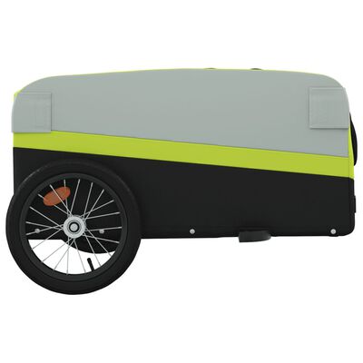 vidaXL Bike Trailer Black and Green 45 kg Iron