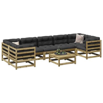 vidaXL 8 Piece Garden Sofa Set Impregnated Wood Pine