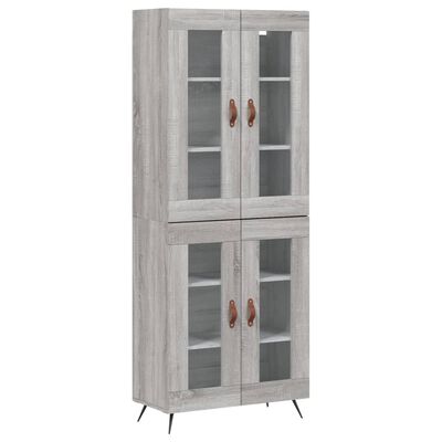 vidaXL Highboard Grey Sonoma 69.5x34x180 cm Engineered Wood