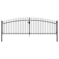 vidaXL Double Door Fence Gate with Spear Top 400x150 cm