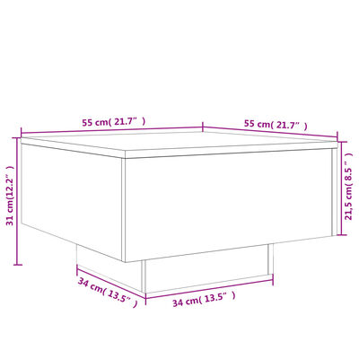 vidaXL Coffee Table Brown Oak 55x55x31 cm Engineered Wood