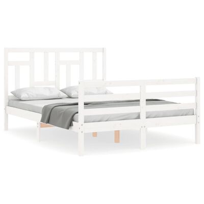 vidaXL Bed Frame without Mattress White 140x200 cm Solid Wood