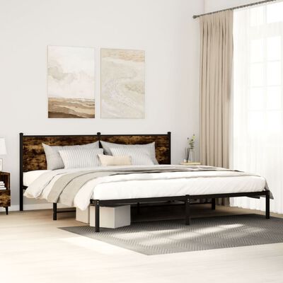 vidaXL Metal Bed Frame without Mattress Sonoma Oak 193x203 cm