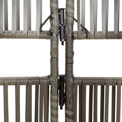 vidaXL Room Divider 3 Panels Grey Poly Rattan