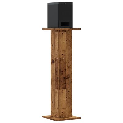 vidaXL Speaker Stands 2 pcs Old Wood 30x30x95 cm Engineered Wood