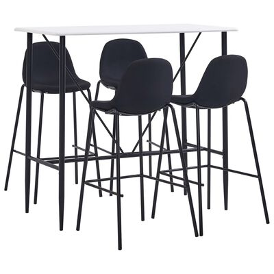 vidaXL 5 Piece Bar Set Fabric Black