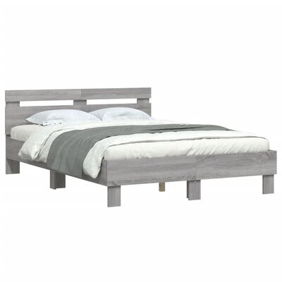 vidaXL Bed Frame without Mattress Grey Sonoma 120x200 cm