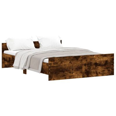 vidaXL Bed Frame without Mattress Smoked Oak 140x190 cm