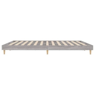 vidaXL Bed Frame without Mattress Grey Sonoma 160x200 cm Engineered Wood