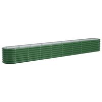 vidaXL Garden Raised Bed Powder-coated Steel 332x40x36 cm Green