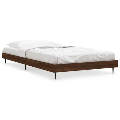 vidaXL Bed Frame without Mattress Brown Oak 100x200 cm Engineered Wood