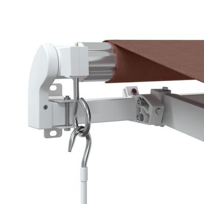 vidaXL Manual Retractable Awning with LED Brown 600x350 cm