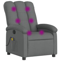 vidaXL Massage Recliner Chair Dark Grey Fabric