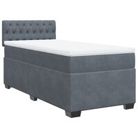 vidaXL Box Spring Bed with Mattress Dark Grey 80x200 cm Velvet