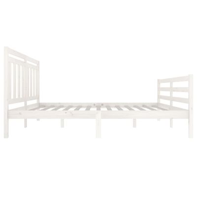 vidaXL Bed Frame without Mattress White Solid Wood 140x200 cm (810431+814095)