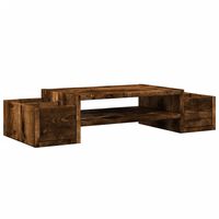 vidaXL Monitor Stand with Storage Smoked Oak 70x27x15 cm Engineered Wood