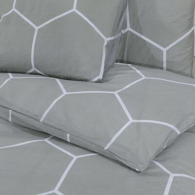 vidaXL Duvet Cover Set Grey 200x200 cm Cotton