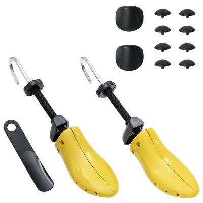 vidaXL Shoe Stretchers with Shoe Horn Yellow EU 37-41 Plastic