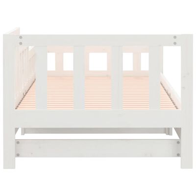 vidaXL Pull-out Day Bed without Mattress White 2x(80x200) cm