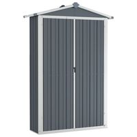 vidaXL Garden Shed Grey 116x45x175 cm Galvanised Steel