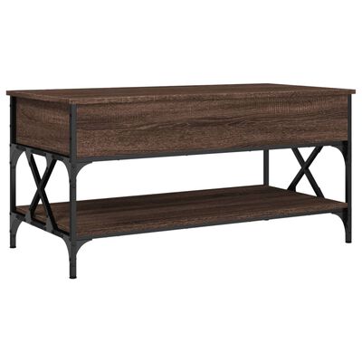 vidaXL Coffee Table Brown Oak 100x50x50 cm Engineered Wood and Metal