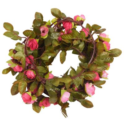 vidaXL Christmas Flower Garlands 6 pcs Rose 215 cm