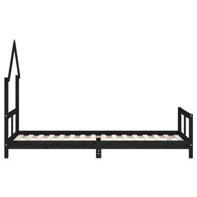 vidaXL Kids Bed Frame Black 80x200 cm Solid Wood Pine