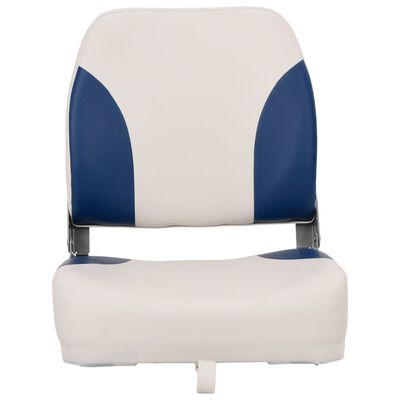 vidaXL 4 Piece Foldable Boat Seat Set with Blue-white Pillow