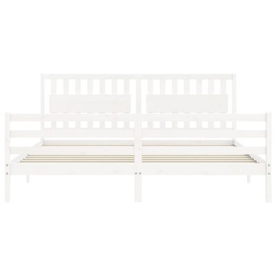 vidaXL Bed Frame without Mattress White 200x200 cm Solid Wood