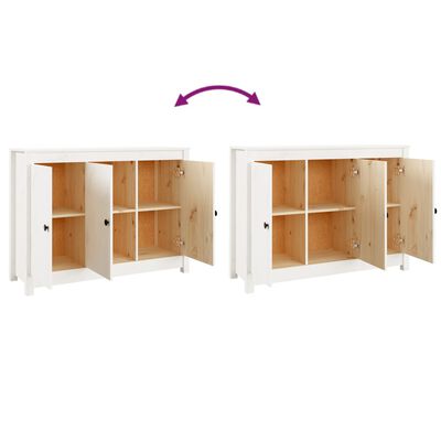 vidaXL Sideboard White 100x35x74 cm Solid Wood Pine